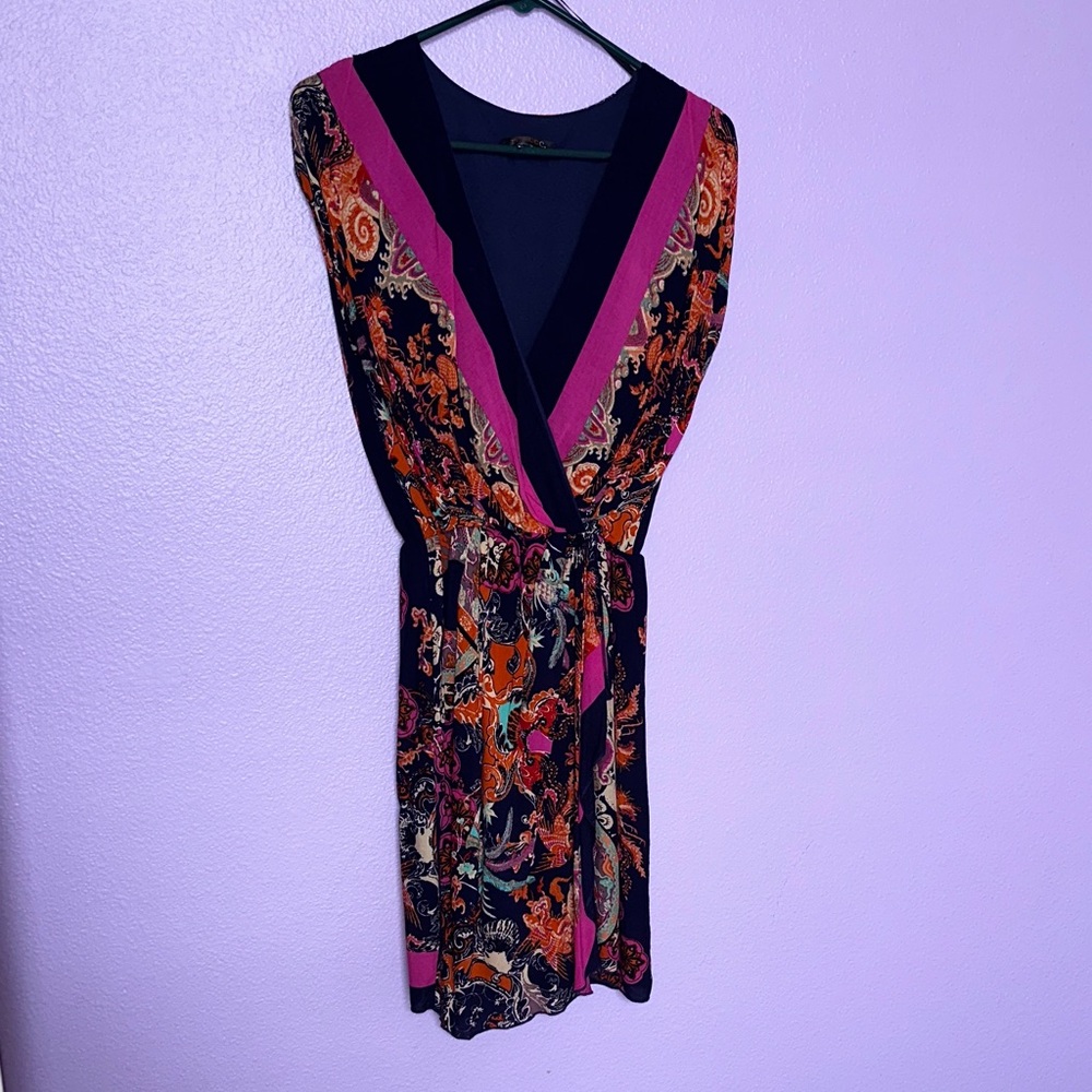 Renee C. Multicolor V-Neck Midi Dress - never worn